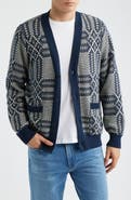 Corridor Overshot Geometric Intarsia Cardigan