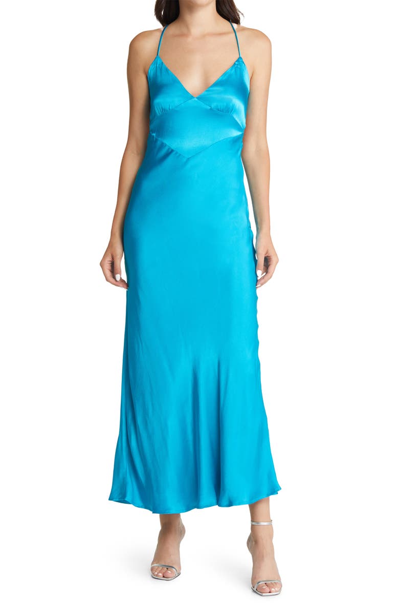 Bardot Madelyn Charmeuse Midi Slipdress, Main, color,