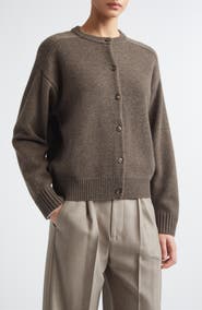 LOULOU DE SAISON Aidar Crop Wool & Cashmere Crewneck Cardigan