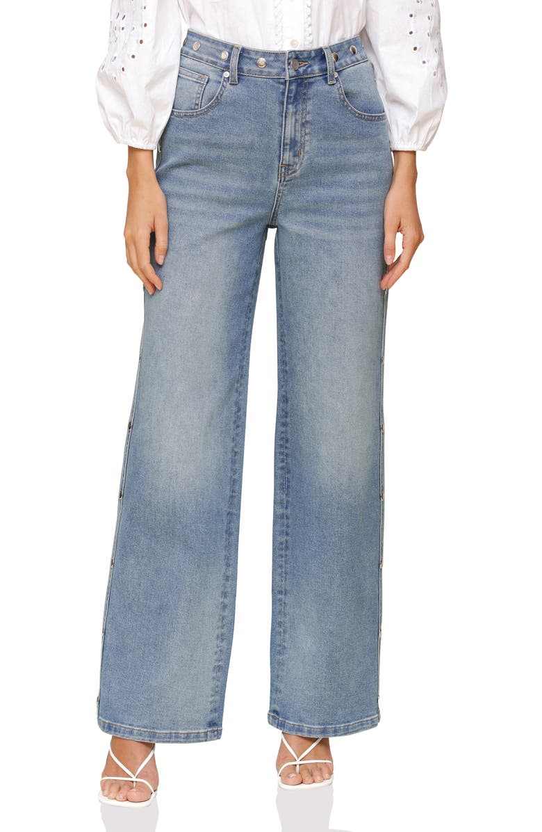 Avec Les Filles Studded Mid Rise Jeans, Main, color, 