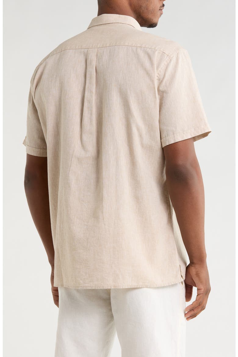 Nelson Linen & Cotton Button-Up Shirt, Alternate, color, STONE