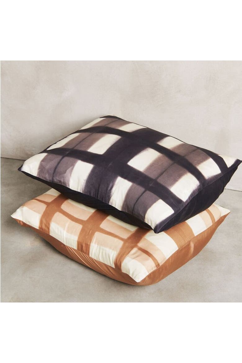 Melo Black Handcrafted Shibori Print Mulberry Silk Pillow - Cover Only, Alternate, color, Black
