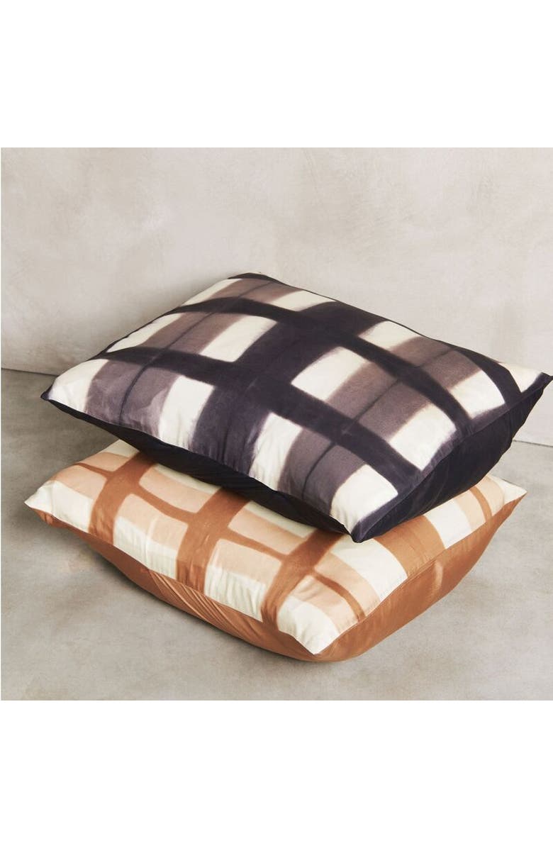 Studio Variously Melo Black Handcrafted Shibori Print Mulberry Silk Pillow - Cover Only, Alternate, color, Black