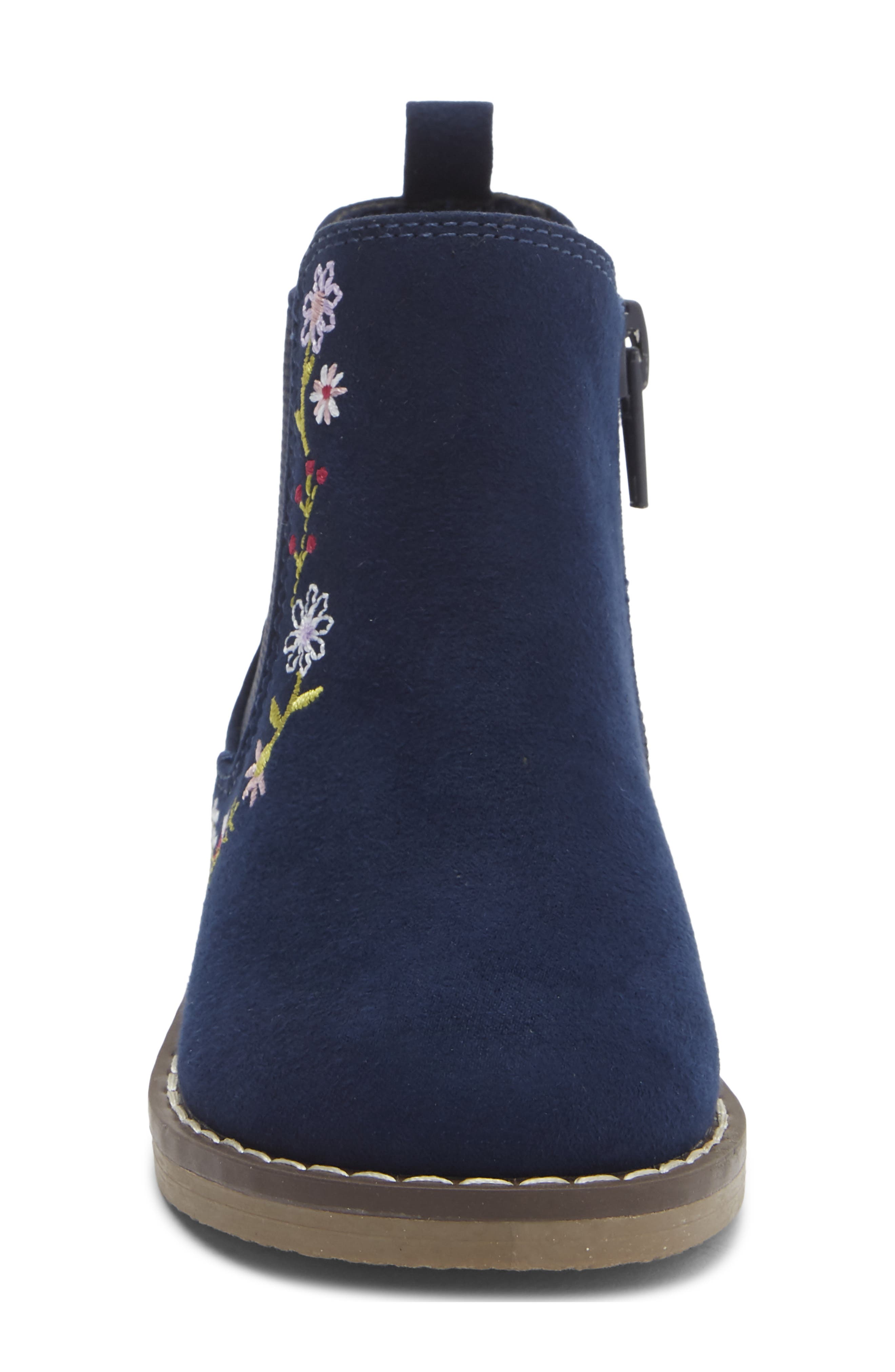 Kids' Caite Embroidered Short Boot, Alternate, color, NAVY