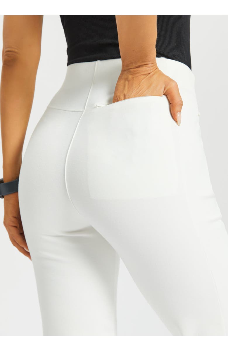 Betabrand Monroe Crop Trouser Dress Pant Yoga Pants Straight Leg, Alternate, color, Star White