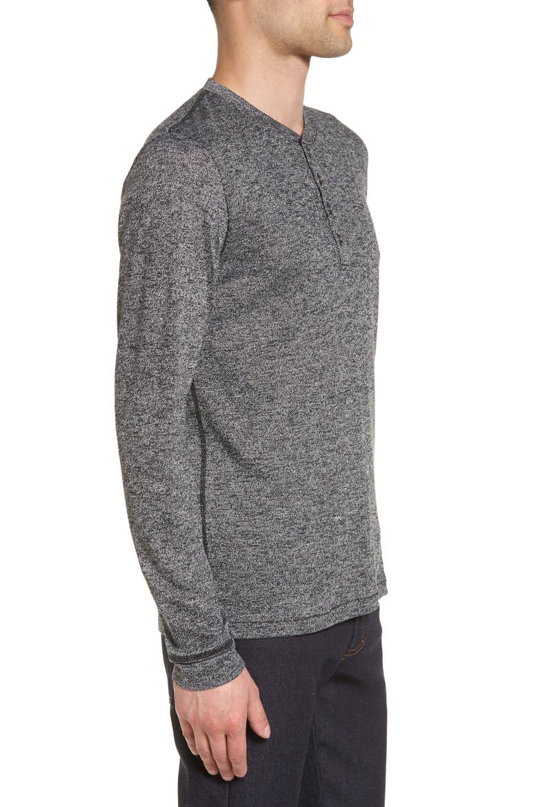 Treasure&Bond Knit Long Sleeve Henley, Alternate, color, BLACK ROCK