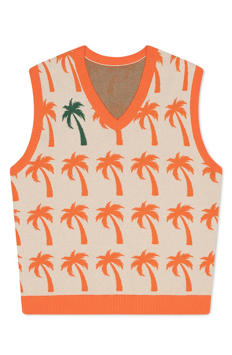 MAVRANS Palms Sweater Vest, Main, color, Orange