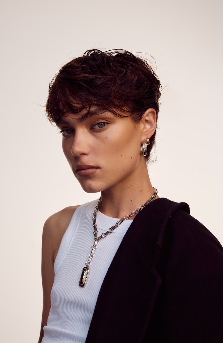 Luv AJ Dalia Two-Tone Y-Necklace, Alternate, color, 