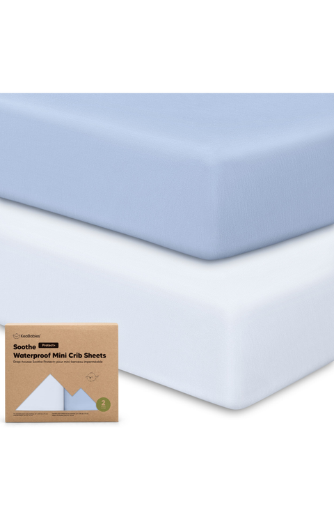 2-Pack Soothe [Protect+] Waterproof Mini Crib Sheets