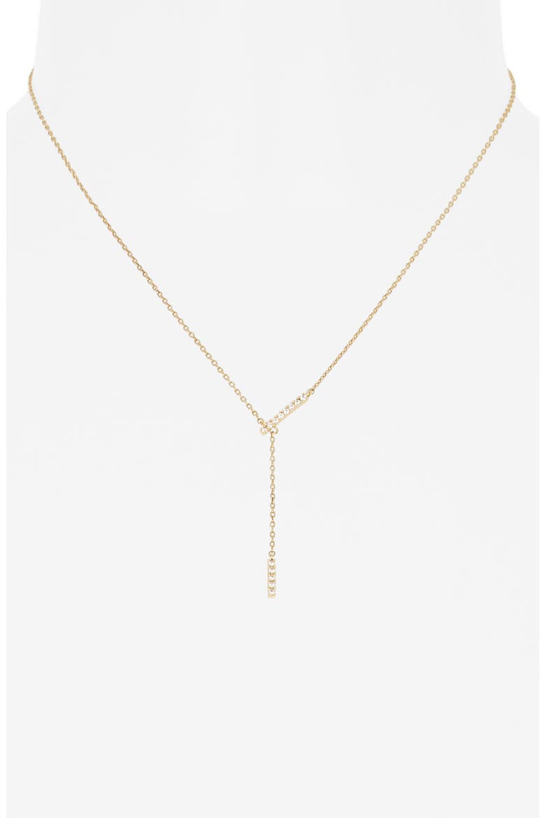 Demi Fine Cubic Zirconia Y-Necklace, Alternate, color, CLEAR- GOLD