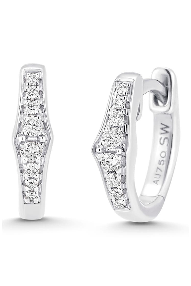 Lucia Diamond Pavé Huggie Hoop Earrings, Main, color, NO COLOR