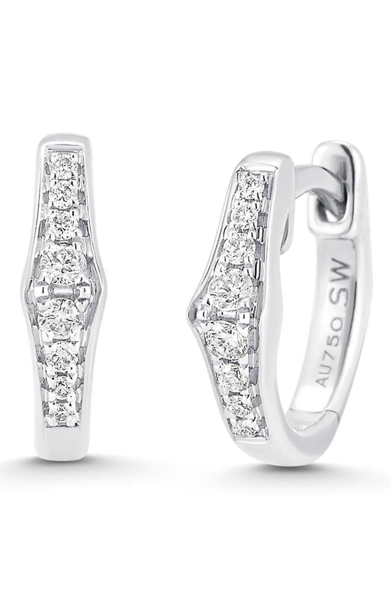 Sara Weinstock Lucia Diamond Pavé Huggie Hoop Earrings, Main, color,
