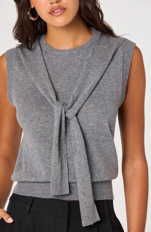 Astr The Label Scarf Tie Sleeveless Sweater In Gray