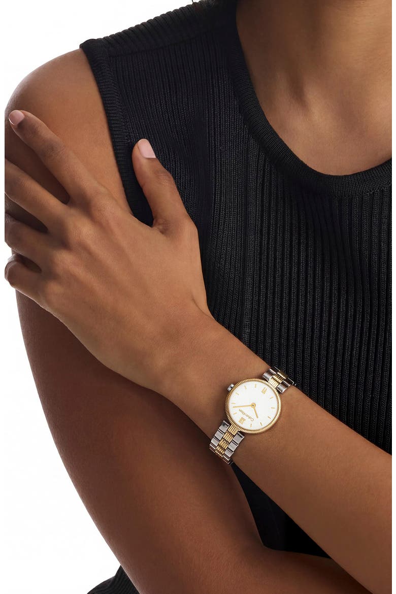 Gleam Quartz Bracelet Watch, 24mm, Alternate, color, WHITE
