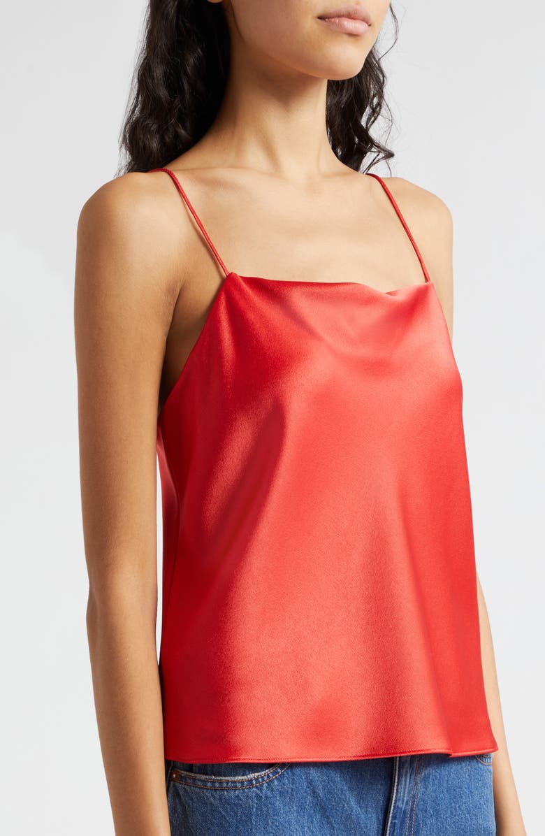 Alice + Olivia Harmony Satin Camisole, Alternate, color, Bright Poppy