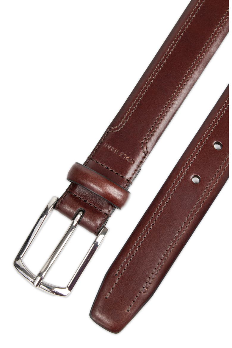Fes Stitch Leather Belt, Alternate, color, CHOCOLATE