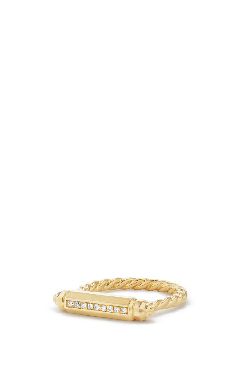 David Yurman Barrels Ring with Diamonds in 18K Gold, Main, color,