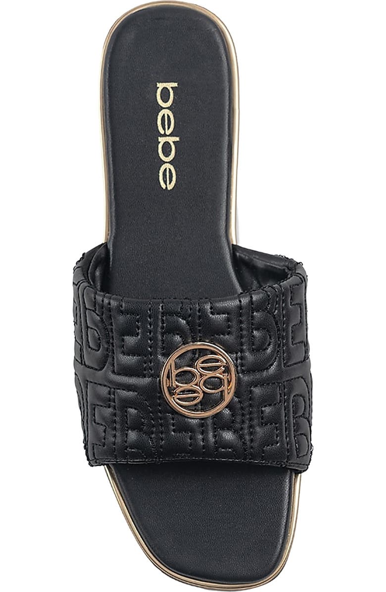 bebe Quilted Slide Sandal, Alternate, color,
