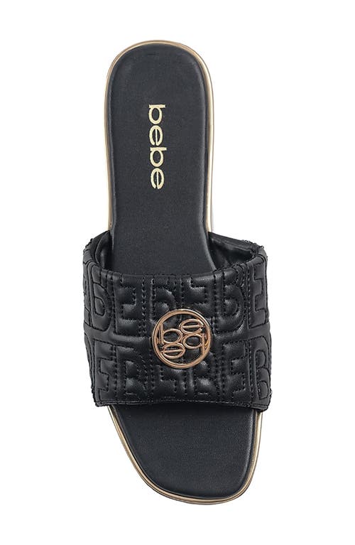 Bebe Quilted Slide Sandal In Black