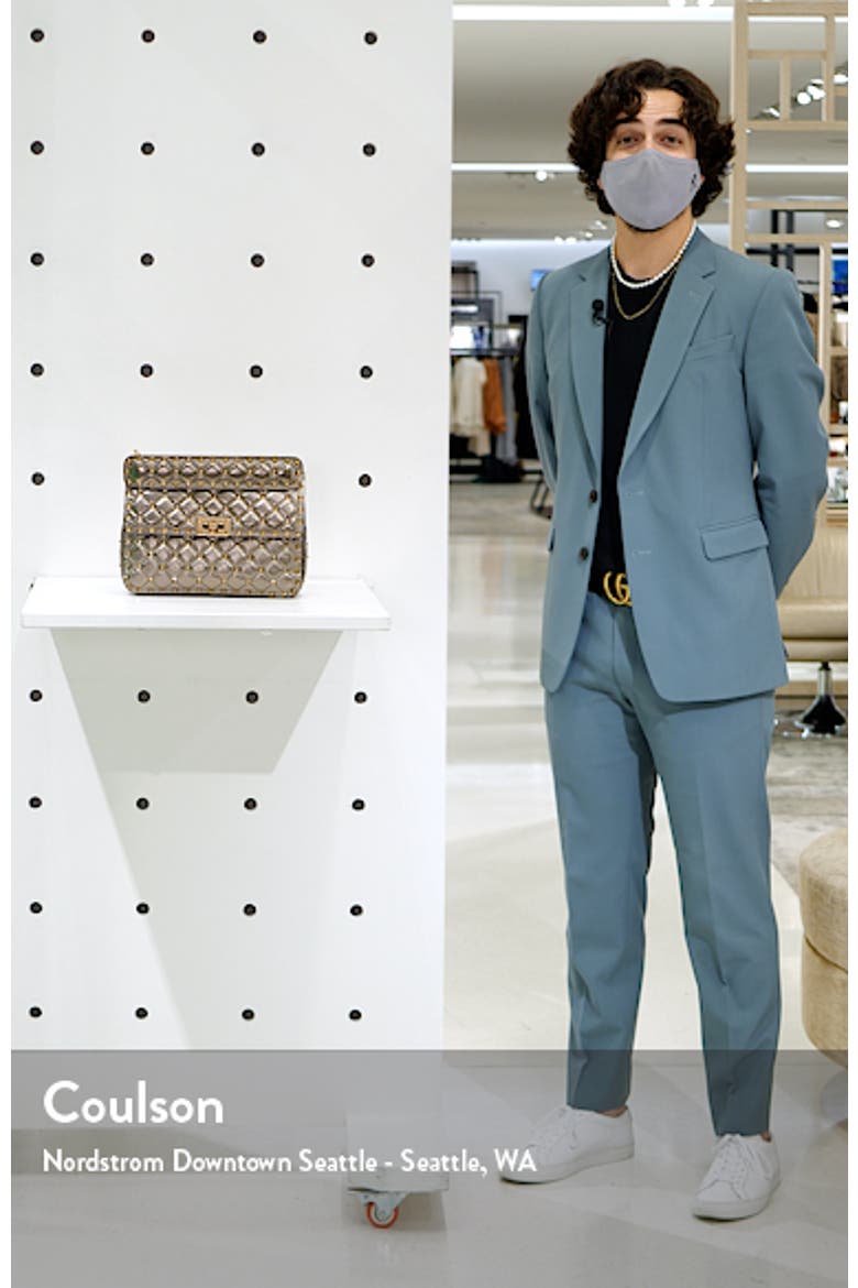 Medium Rockstud Spike Metallic Leather Shoulder Bag video