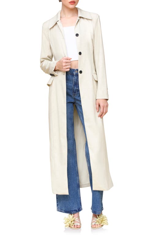 Avec Les Filles Cutaway Belted Coat In Melange Bone