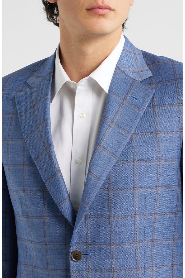 Flynn Classic Fit Light Blue Shadow Check Wool Sport Coat, Alternate, color, BLUE