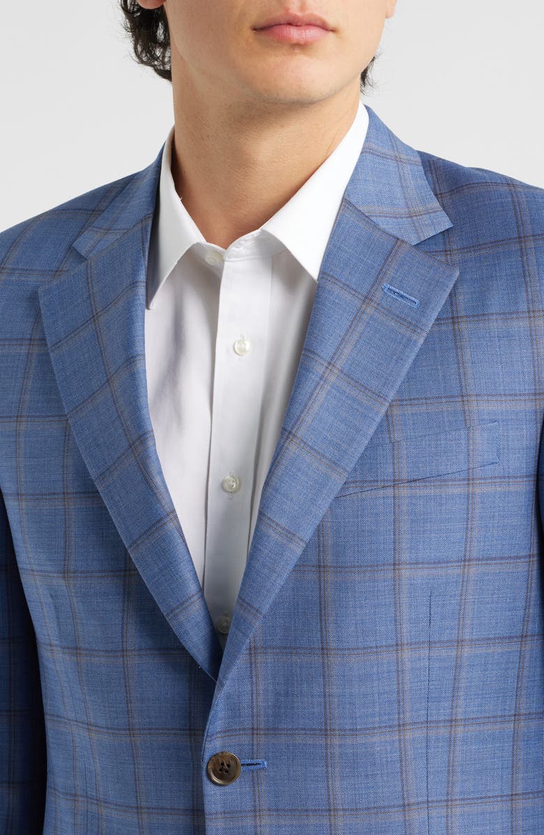 Peter Millar Flynn Classic Fit Light Blue Shadow Check Wool Sport Coat, Alternate, color, Blue