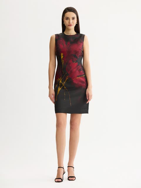 Lurex Woven Jacquard Sheath Dress