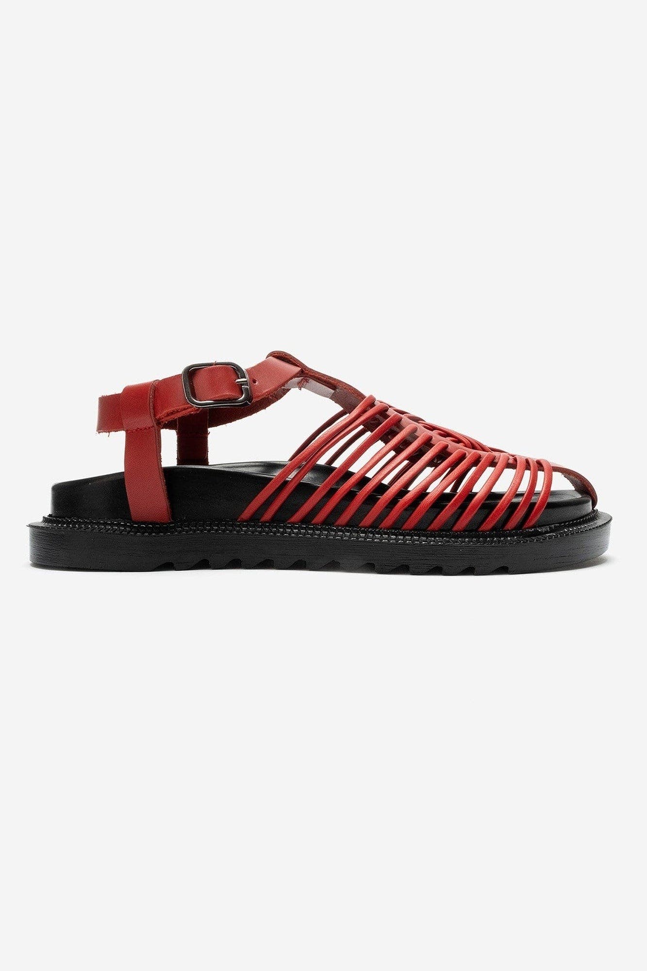 Thames Leather Sandal, Alternate, color, Red