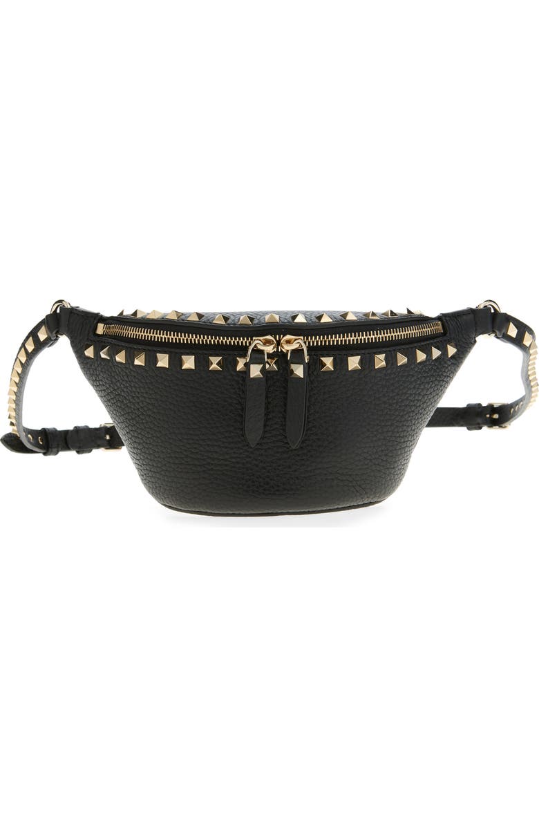 Valentino Garavani Rockstud Leather Belt Bag, Main, color,
