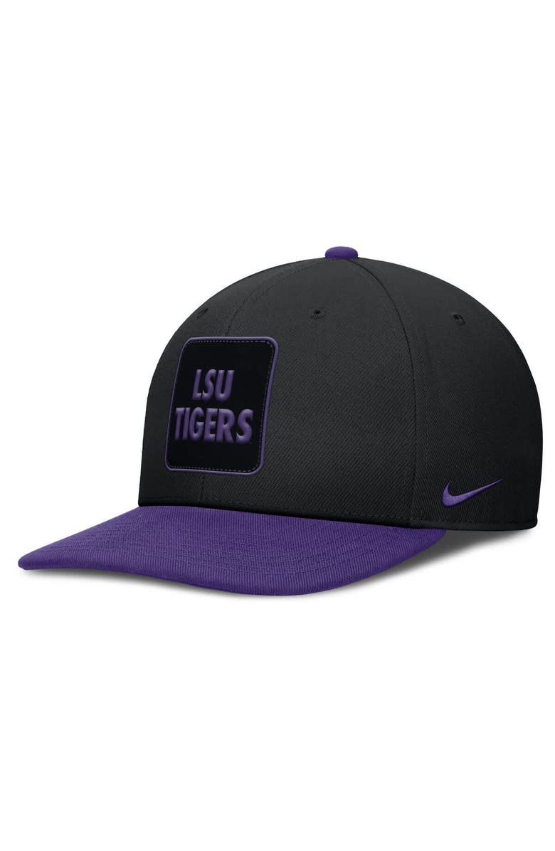 Nike Men's Nike Black/Purple LSU Tigers 2025 Sideline Campus Pro Local Snapback Hat, Main, color, Black