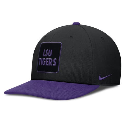 Men's Nike Black/Purple LSU Tigers 2025 Sideline Campus Pro Local Snapback Hat
