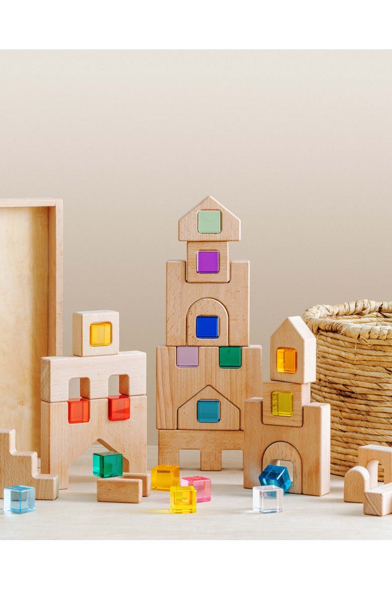 Barca Castle Wood & Acrylic Construction Block Set, Alternate, color, Multicolor