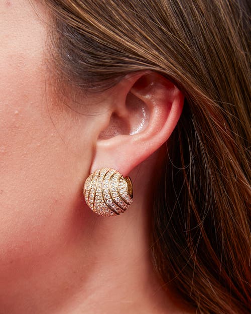 Campbell + Charlotte Revel Large Bead Huggie In White