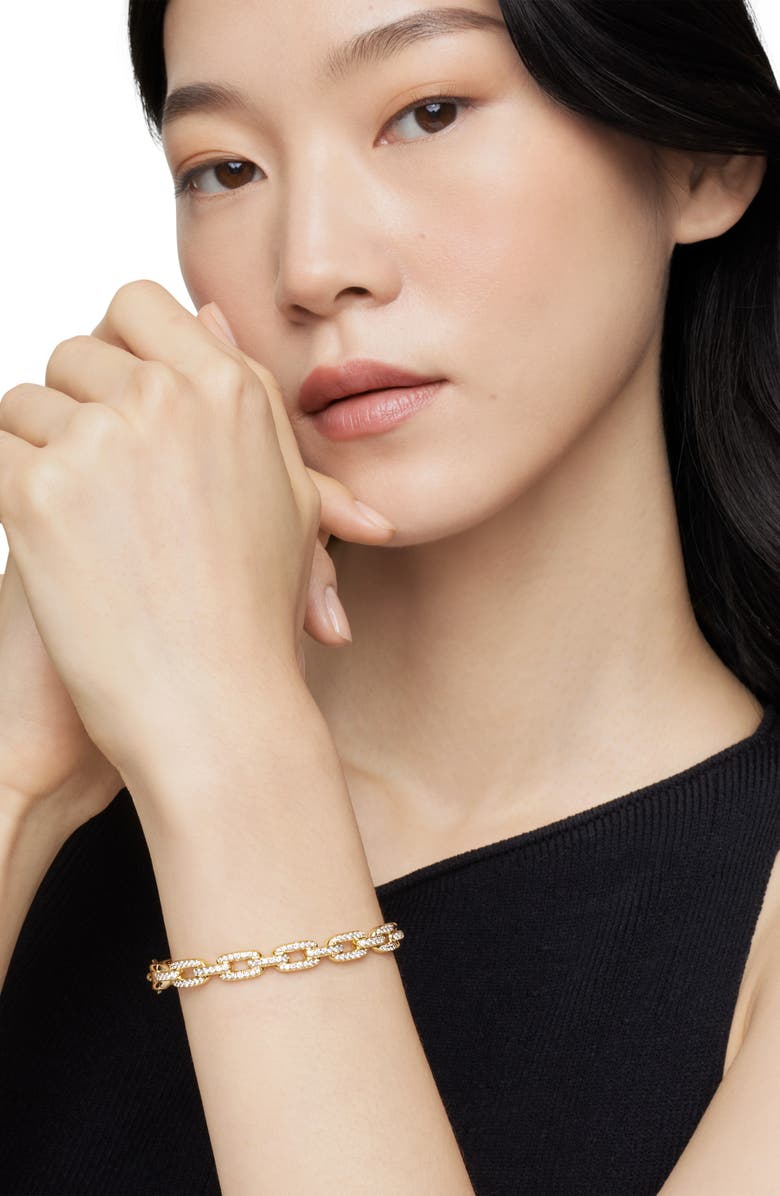 David Yurman Stax 18K Yellow Gold Chain Link Bracelet with Diamonds, Alternate, color, Yellow Gold/ Diamond