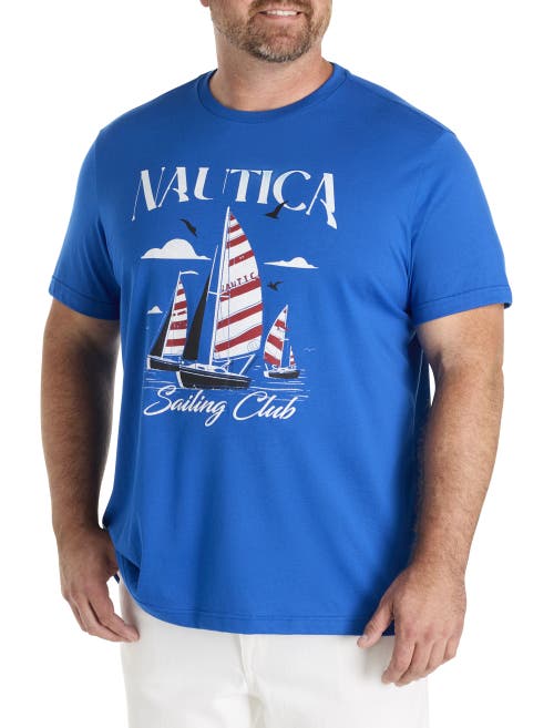 Nautica Big & Tall Sailing Graphic Tee in Olympic Blue 