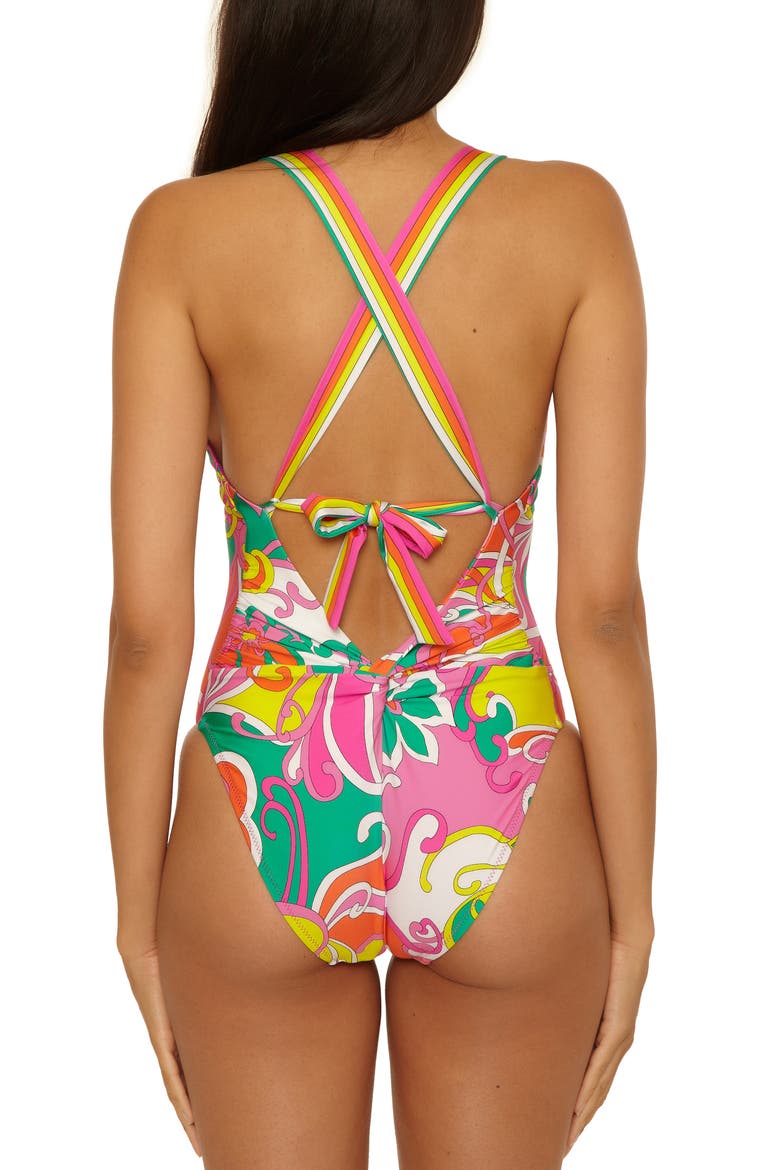 Elara High-Leg One-Piece Swimsuit, Alternate, color, MULTI