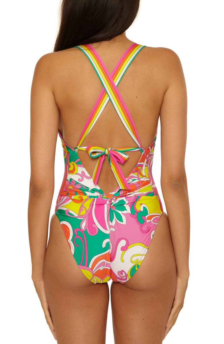 Trina Turk Elara High-Leg One-Piece Swimsuit, Alternate, color, Multi