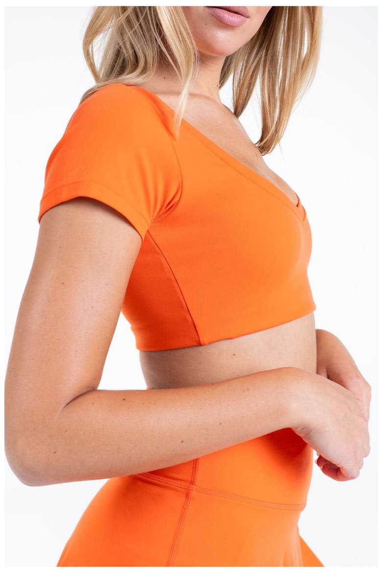 Cloud II V Cropped Tee, Alternate, color, Peach