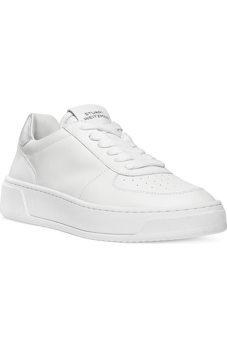 Stuart Weitzman Courtside Sneaker, Main, color, White/Silver