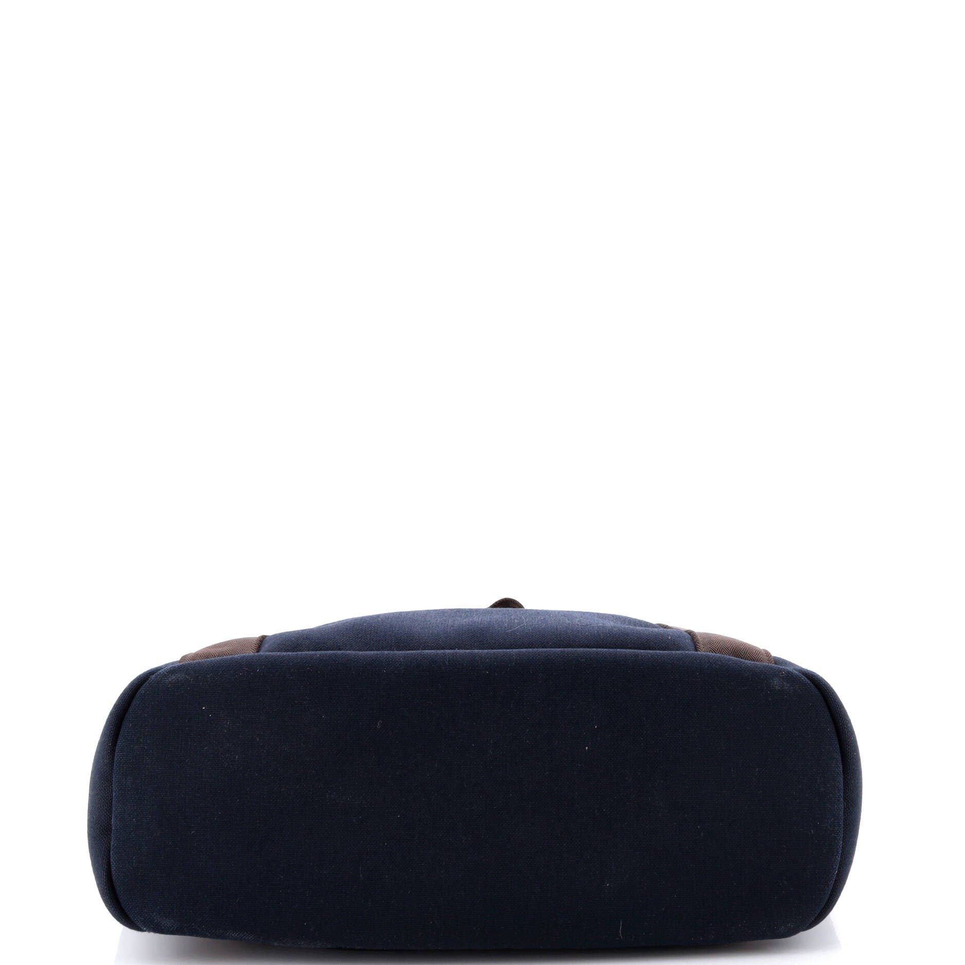 Pre-Owned Hermes Sac De Pansage Groom Handbag Canvas, Alternate, color, Bleu Nuit