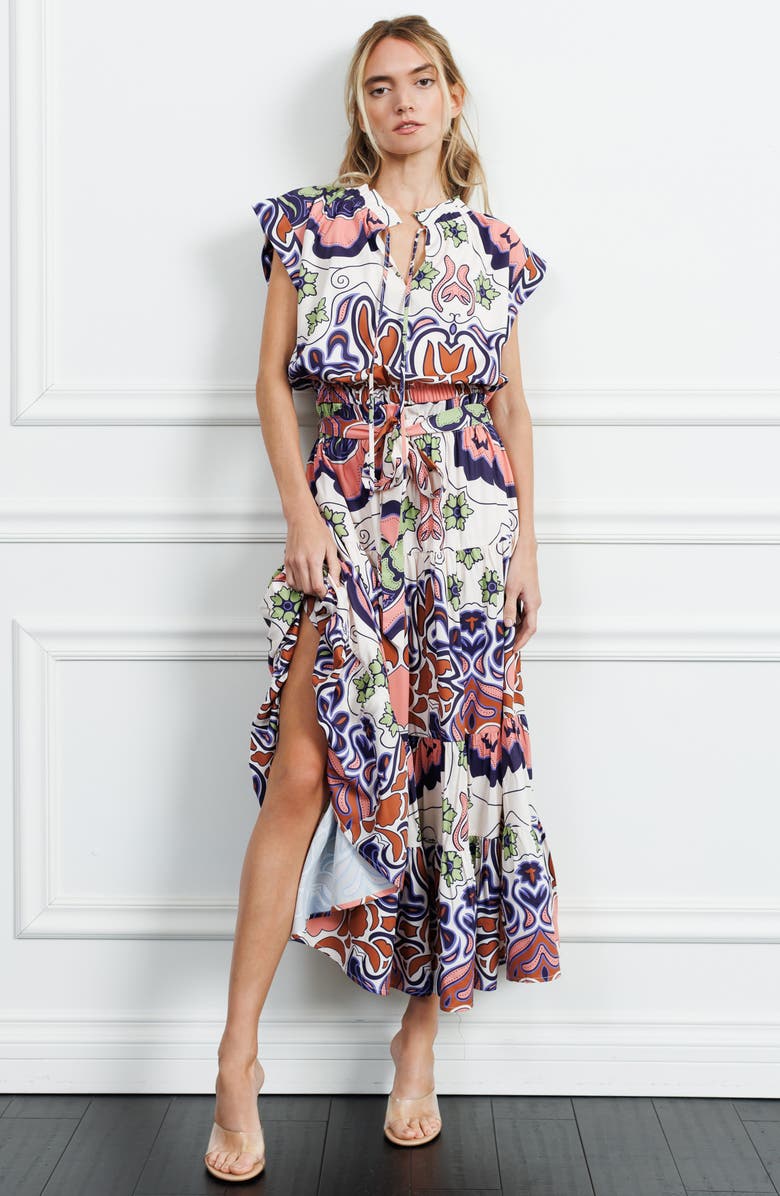 CIEBON Aliana Cap Sleeve Top, Alternate, color, White Multi