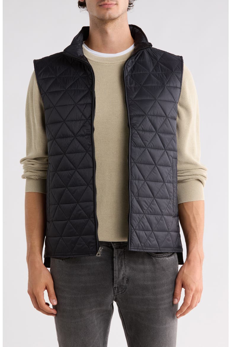 Triangle Quilted Vest, Main, color, BLACK BEAUTY