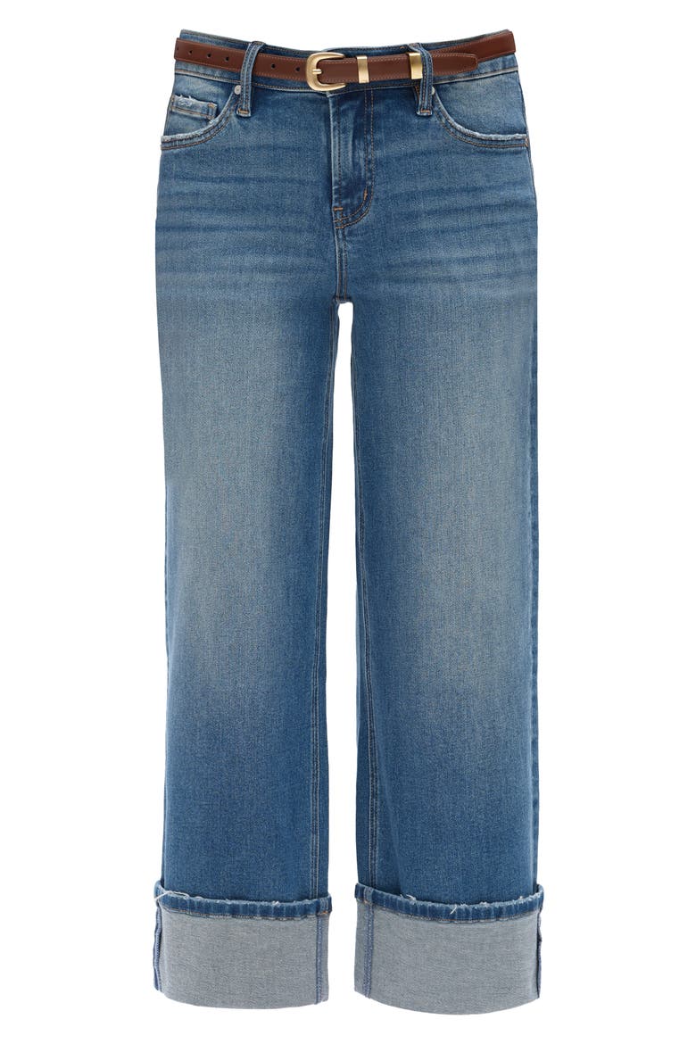 Cuffed Low Rise Relaxed Straight Leg Jeans, Alternate, color, MEDIUM BLUE
