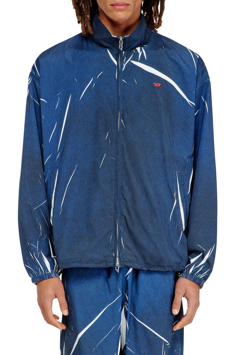 Garment Printed Jacket, Main, color, INDIGO/ BLUE