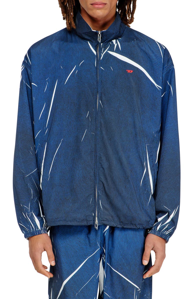 DIESEL<sup>®</sup> Garment Printed Jacket, Main, color, Indigo/ Blue
