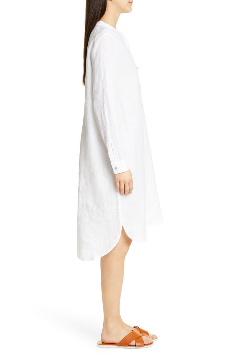 Eileen Fisher Button Down Organic Linen Shirtdress, Alternate, color, 