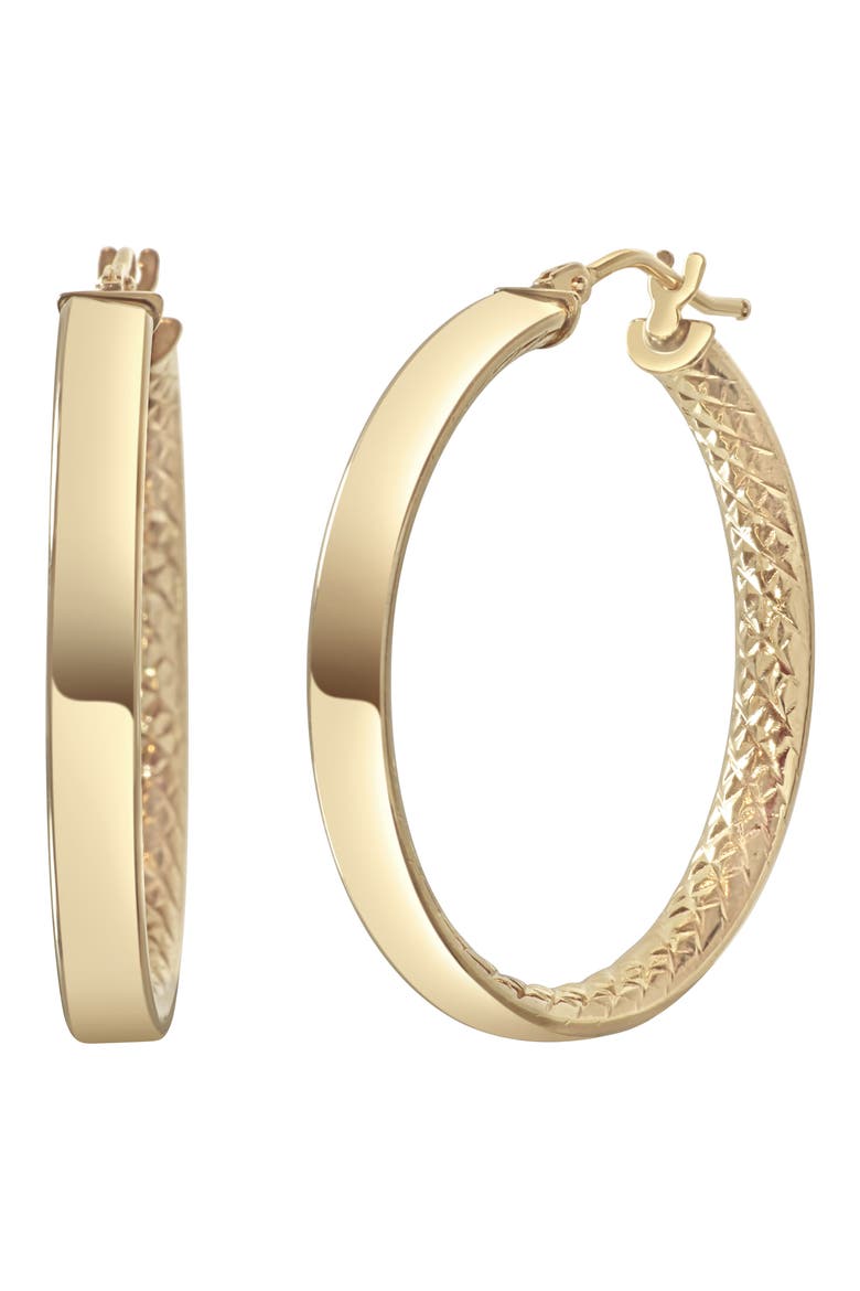 14K Gold Faceted Inside Out Hoop Earrings (Nordstrom Exclusive), Main, color, 14K YELLOW GOLD