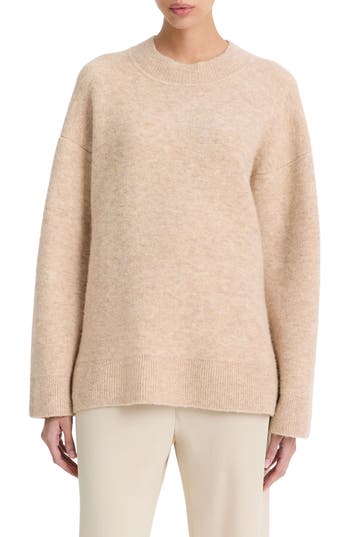 Vince Textured Soft Sculpt Sweater In Heather Wheat Cream