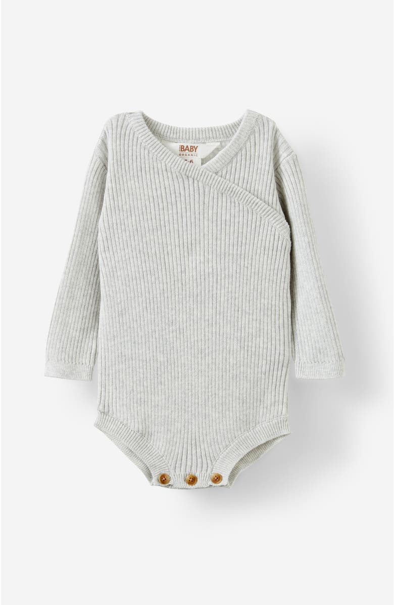 Cotton On Kids Organic Rib Knit Cross Over Tie Bubbysuit, Main, color, 